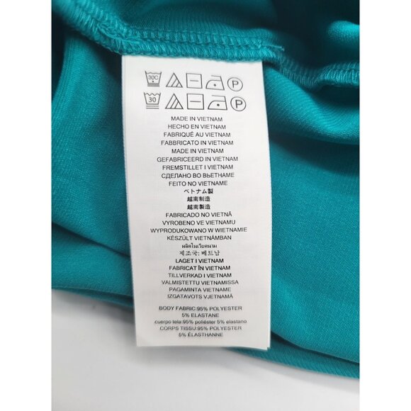 Michael Michael Kors SZ LG Teal Jersey SS Flutter Sleeve Shift T-Shirt Dress - Picture 6 of 9